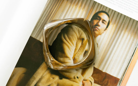 Sculpted Resin Bangle – Espresso Marble