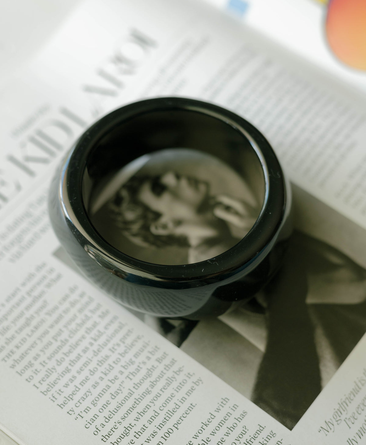 Sculpted Resin Bangle – Onyx Gloss