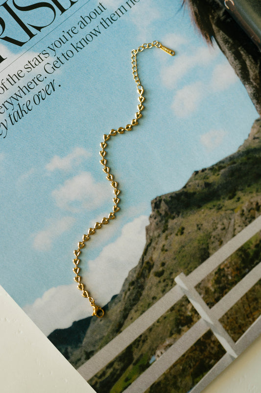 Linked Hearts Bracelet – Gold