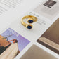 LAPIS DOUBLE-STONE OPEN RING