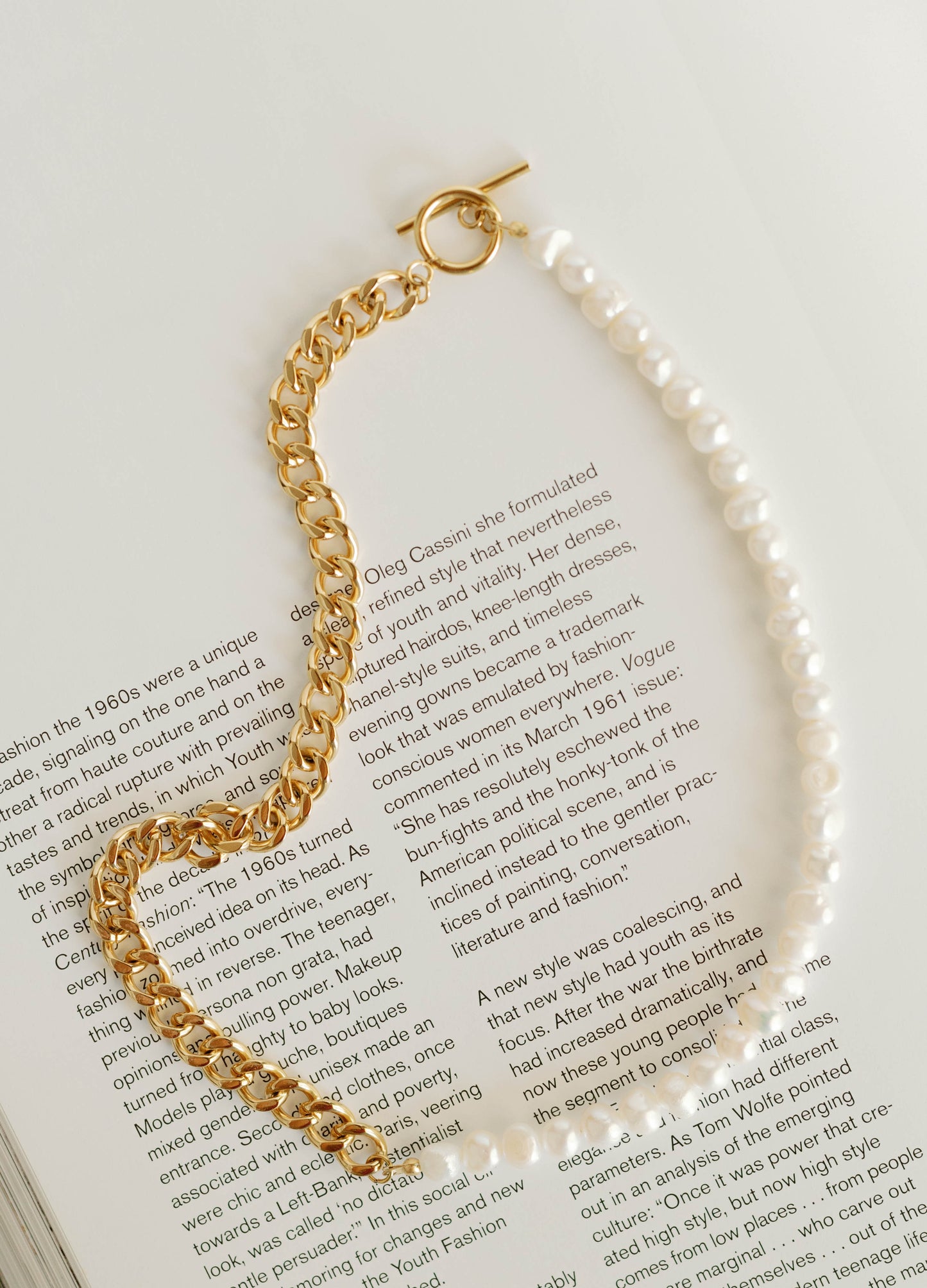 Freshwater Pearl Cuban Chain Necklace