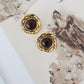 Molten Frame Amber Statement Stud Earrings