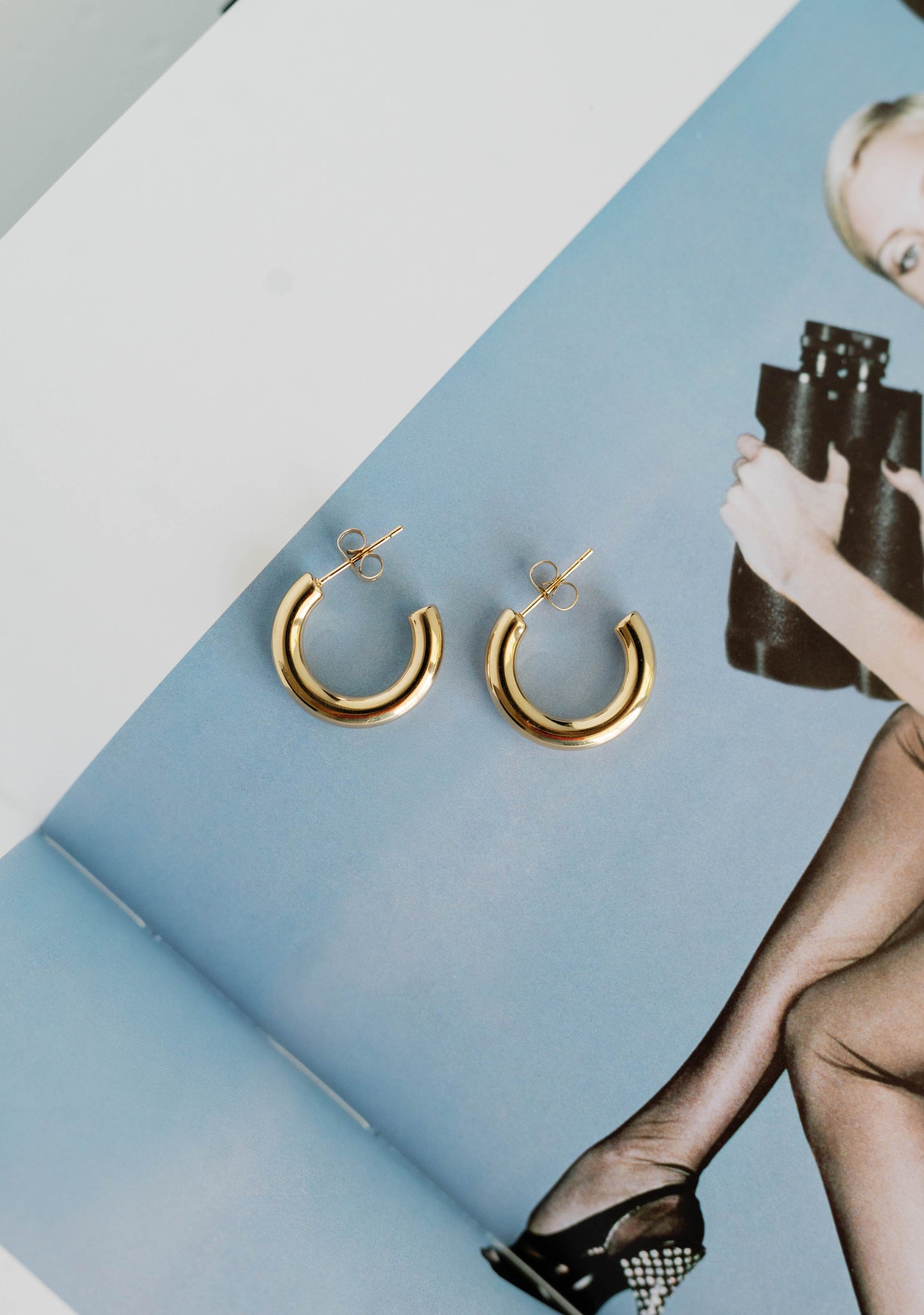 Small C-Shaped Hoop Earrings