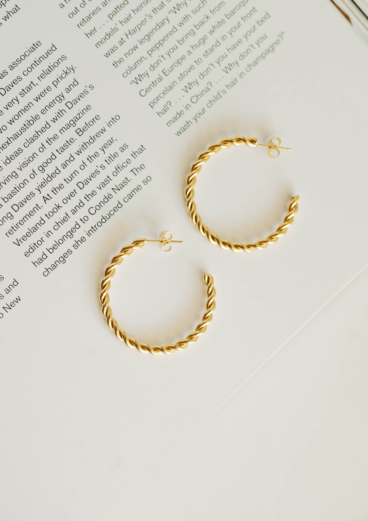 Twisted Hoop Earrings – 37mm